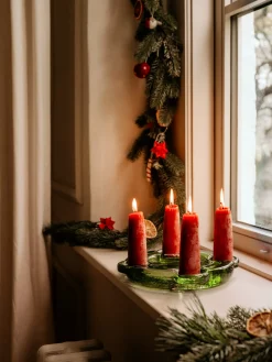 Farbglashütte Lauscha Adventskranz Thüringer Waldglas Best