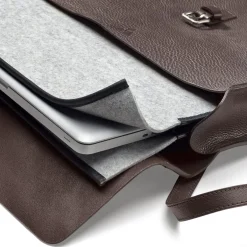 Ackermann Taschenmanufaktur Akten- und Notebooktasche Rindleder Dunkelbraun New