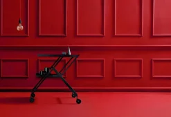 Alessi Arbeits- und Serviertisch Plico, rollbar Hot