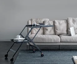 Alessi Arbeits- und Serviertisch Plico, rollbar Hot