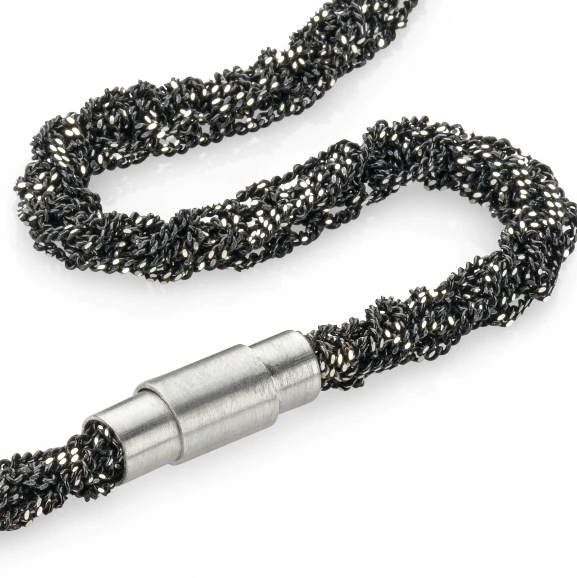 Maria Rzewuska Designerschmuck Armband gestrickt, Silber oxidiert Best