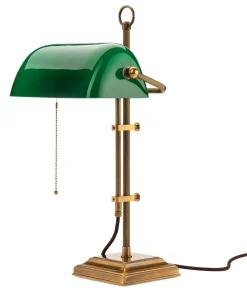 Berliner Messinglampen Bankerleuchte Grün New