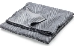 Framsohn Baumwolldecke blaugrau-weiß New