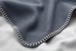 Framsohn Baumwolldecke blaugrau-weiß Clearance