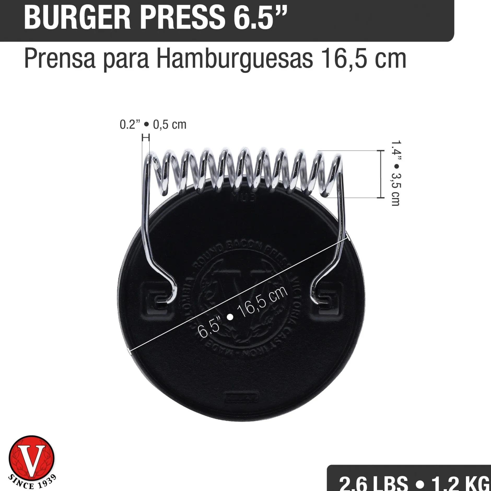 Victoria Brat- und Grillgut-Presse Gusseisen Sale