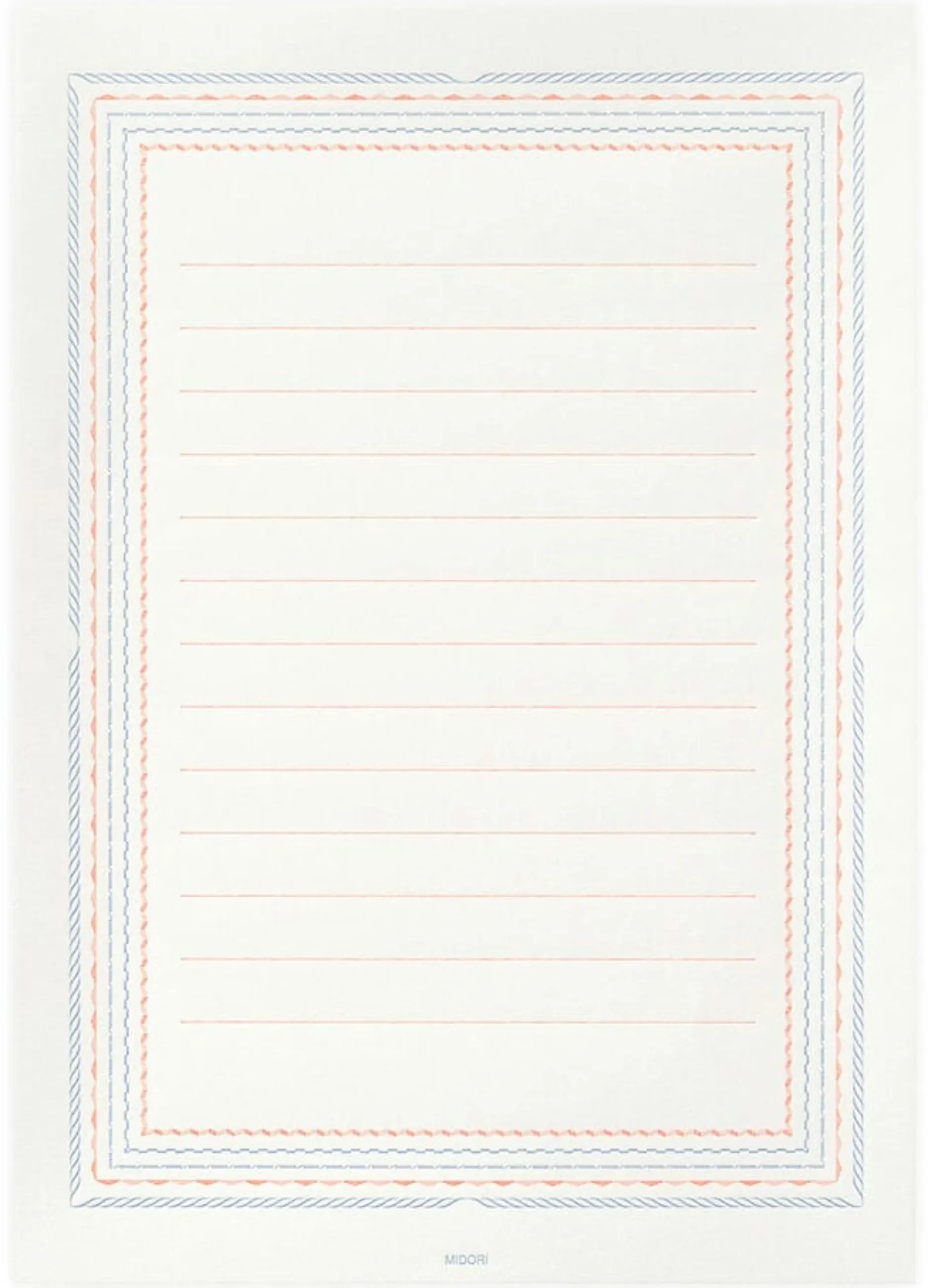 Midori Briefpapier Letterpress Hot