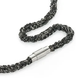 Maria Rzewuska Designerschmuck Collier gestrickt, Silber oxidiert Clearance