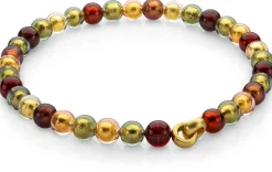 Ménard Collier Muranoglas, Bordeaux-Grün-Gold Hot