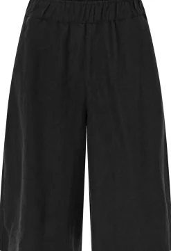 Knowledge Cotton Apparel Damen-Bermudahose Leinen Schwarz Outlet