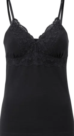 Comazo Damen-BH-Hemd mit Spitze Schwarz Best
