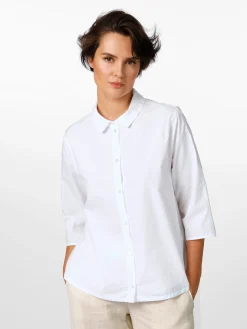 Oska Damenbluse Dreiviertelarm Weiß