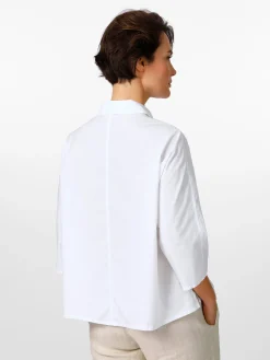 Oska Damenbluse Dreiviertelarm Weiß