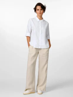 Oska Damenbluse Dreiviertelarm Weiß