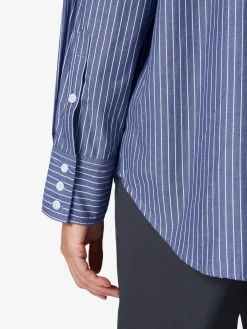 LANIUS Damenbluse gestreift Blau Hot