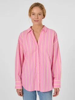 LANIUS Damenbluse gestreift Rosa Outlet