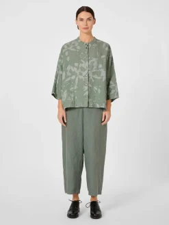 Oska Damenbluse Hanf gemustert New