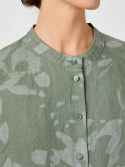 Oska Damenbluse Hanf gemustert New