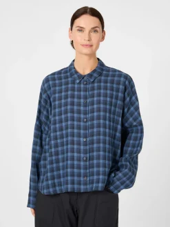 Oska Damenbluse kariert Blau Best