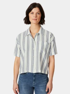 Knowledge Cotton Apparel Damenbluse Kurzarm