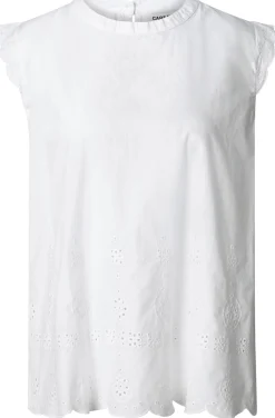 CARE BY ME Damenbluse Lochstickerei Weiß Sale