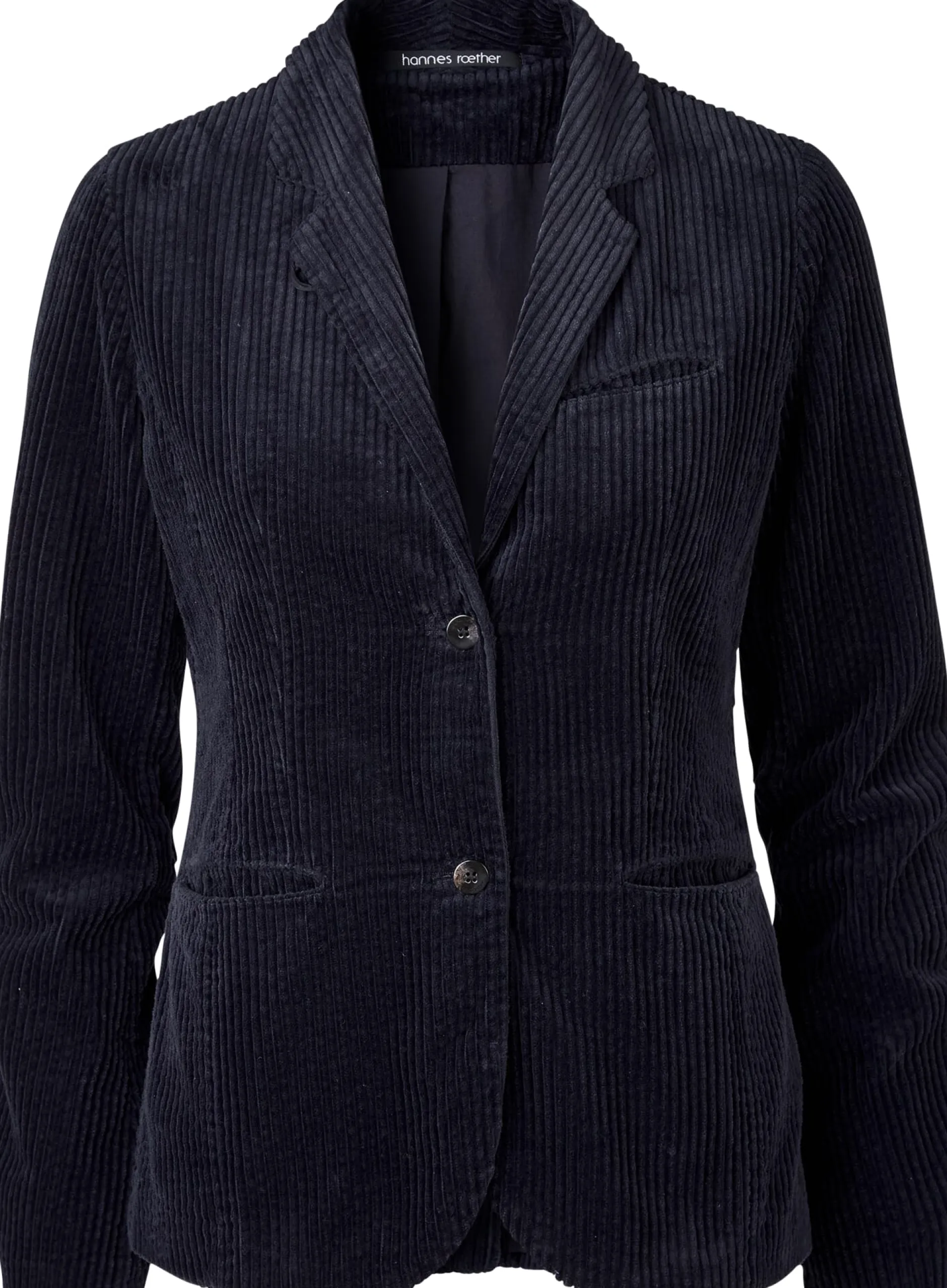 Hannes Roether Damen-Cordblazer Dunkelblau