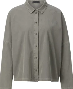 Oska Damen-Cordbluse Hellgrün Sale