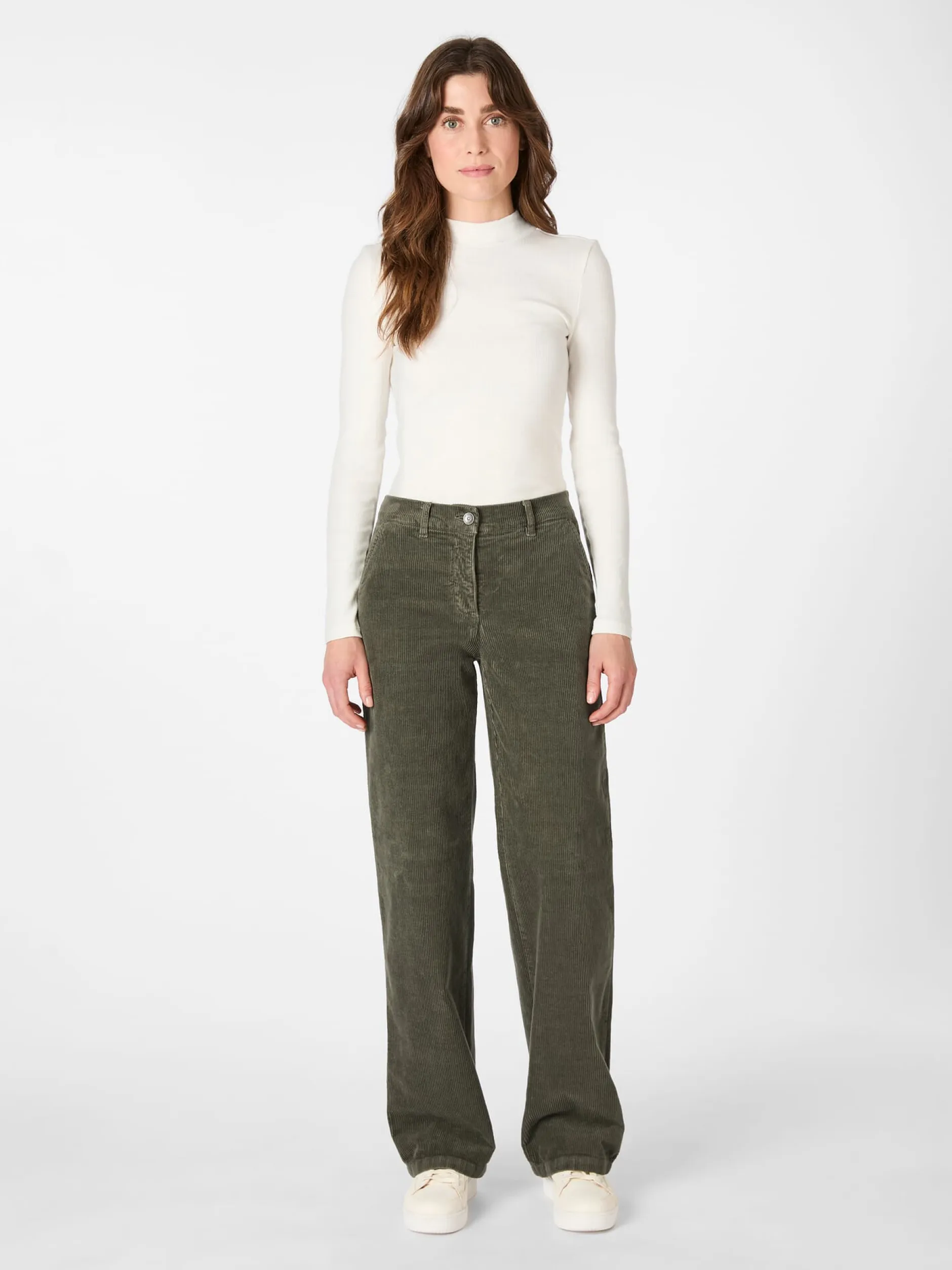 Manufactum Damen-Cordhose weites Bein Oliv