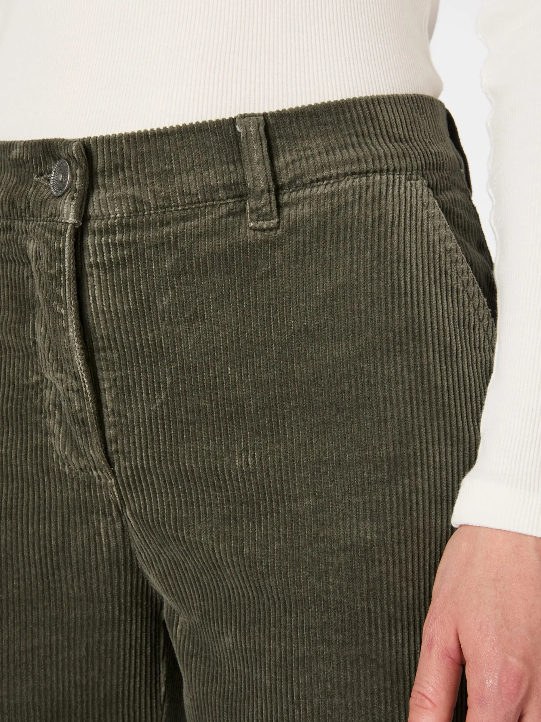 Manufactum Damen-Cordhose weites Bein Oliv