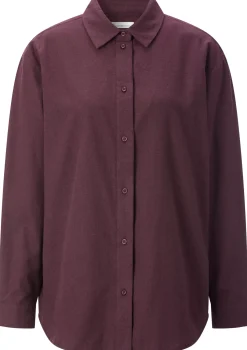 Knowledge Cotton Apparel Damen-Flanellbluse Weinrot Sale