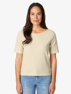 Alma ＆ Lovis Damen-Glitzershirt Kurzarm Natur New