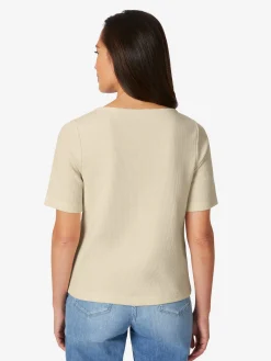 Alma ＆ Lovis Damen-Glitzershirt Kurzarm Natur New