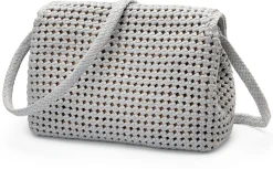 Allan K Damen-Handtasche geknüpft, hellgrau Discount