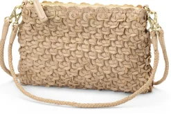 Allan K Damen-Handtasche strukturiert, champagner Hot
