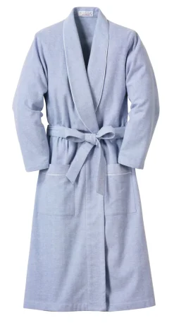 Novila Damenhausmantel Flanell Hellblau Discount