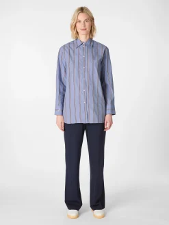 Armedangels Damen-Hemdbluse gestreift Hellblau Best