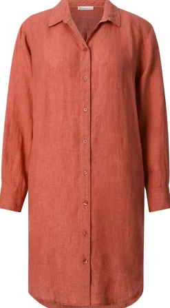 Knowledge Cotton Apparel Damen-Hemdblusenkleid Orange Outlet