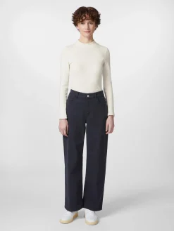 Knowledge Cotton Apparel Damenhose Fivepocket Dunkelblau Clearance