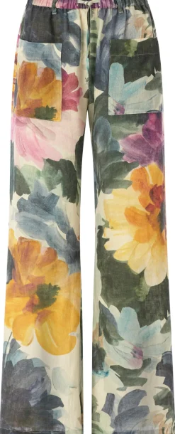 Hannes Roether Damenhose Leinen Multicolor Sale