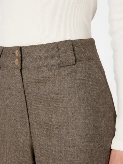 Manufactum Damenhose Schurwolle Braunmelange Clearance