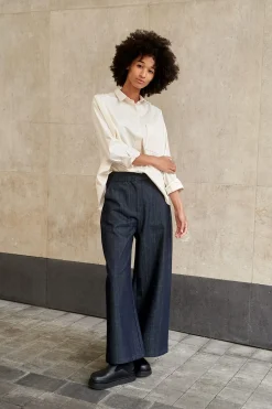Christiane Strobel Damenhose weites Bein Dunkelblau