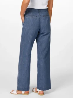 Manufactum Damenhose weites Bein Mittelblau Hot