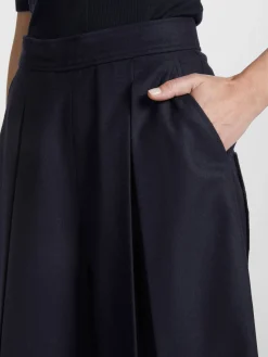 Christiane Strobel Damen-Hosenrock Wolle Dunkelblau Hot