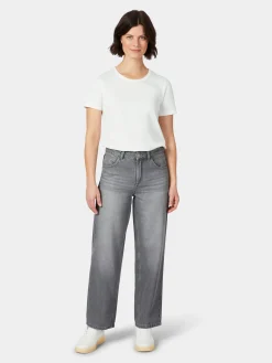 LANIUS Damenjeans Cropped Grau