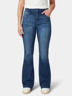 LANIUS Damenjeans Flared Mittelblau Discount