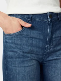 LANIUS Damenjeans Flared Mittelblau Discount