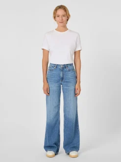 Kings of Indigo Damenjeans Flared Mittelblau Clearance