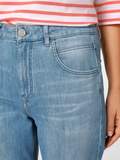 LANIUS Damenjeans Flared Mittelblau Discount