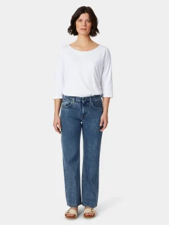 Mud Jeans Damenjeans gerades Bein Mittelblau Outlet