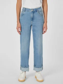 LANIUS Damenjeans mit Aufschlag Hellblau Sale