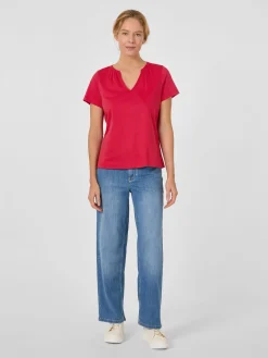 Alma & Lovis Damen-Jerseybluse Rot Discount